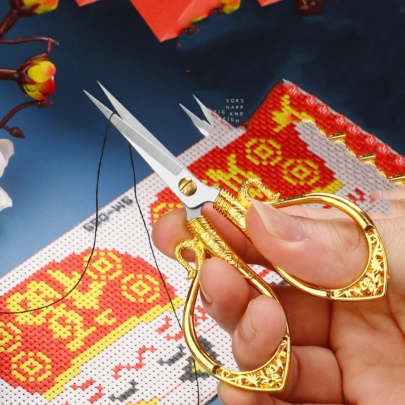 Embroidery Scissors Small - Small Antique Embroidery Scissors Retro Cross