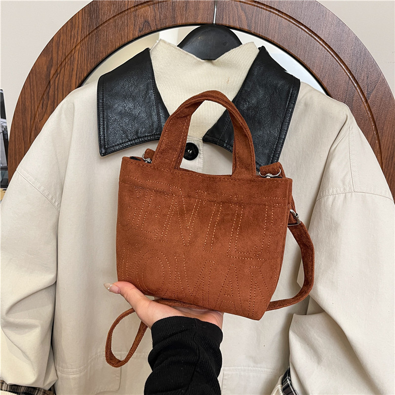 Embroidery Keychain - New Retro Suede Crossbody Bag Gentlewoman