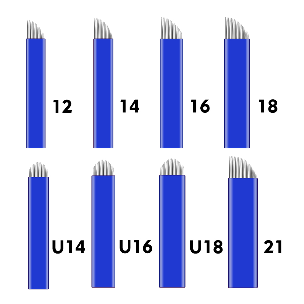 Embroidery Eyebrow - 0.2mm 50/100PCS blue Blades Tattoo Needles