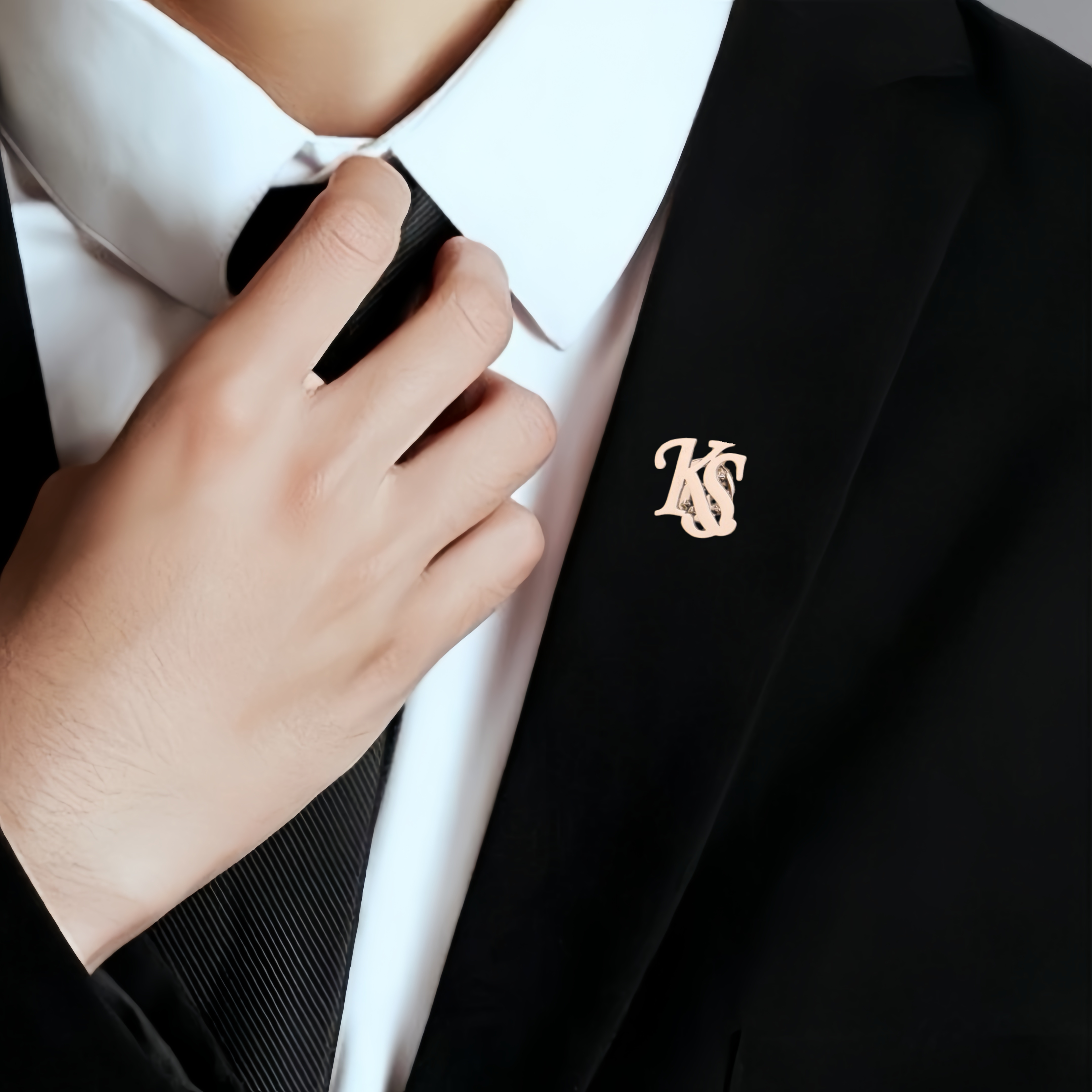 Embroidery Initials - Personalized Initials Jacket Lapel Pin Unique