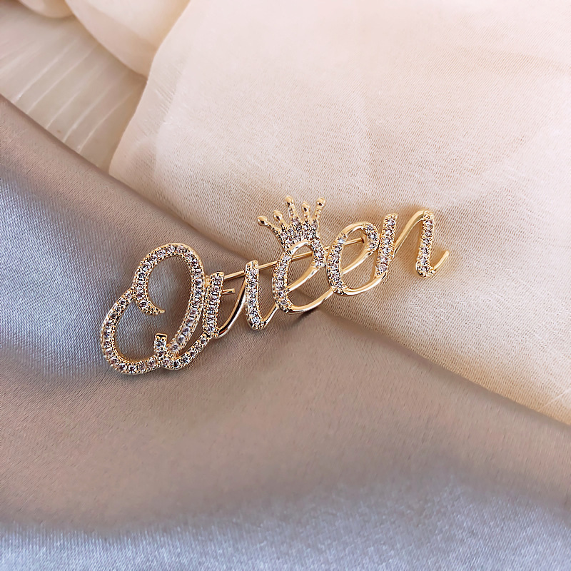 Embroidery Initials - Letter Queen High-End Brooch for Women