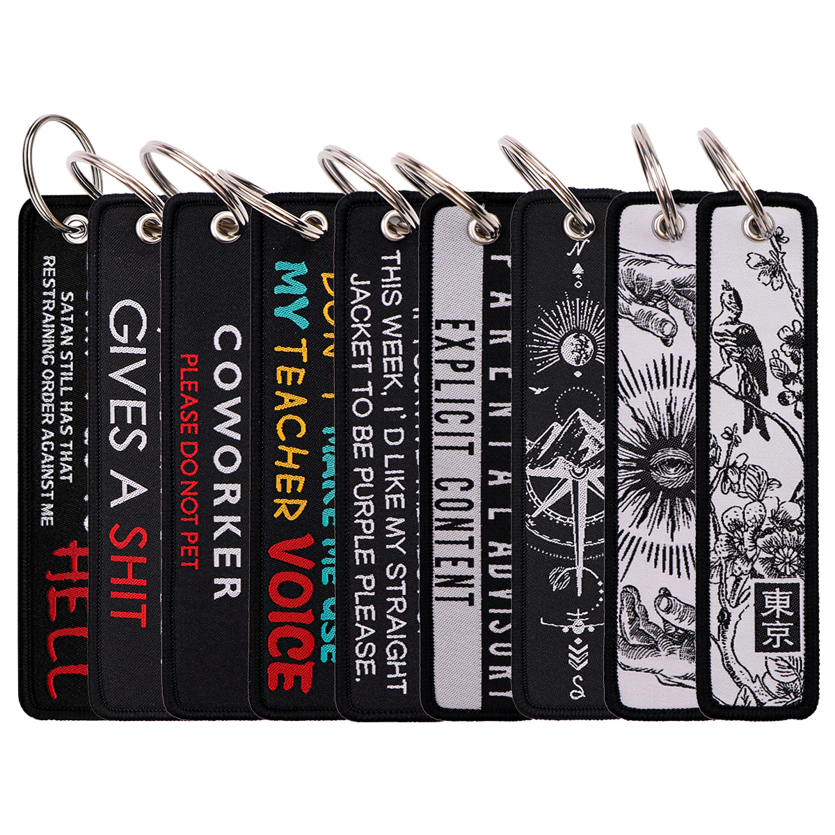 Embroidery Quote - Quote Phrase Words Embroidery Key Fob