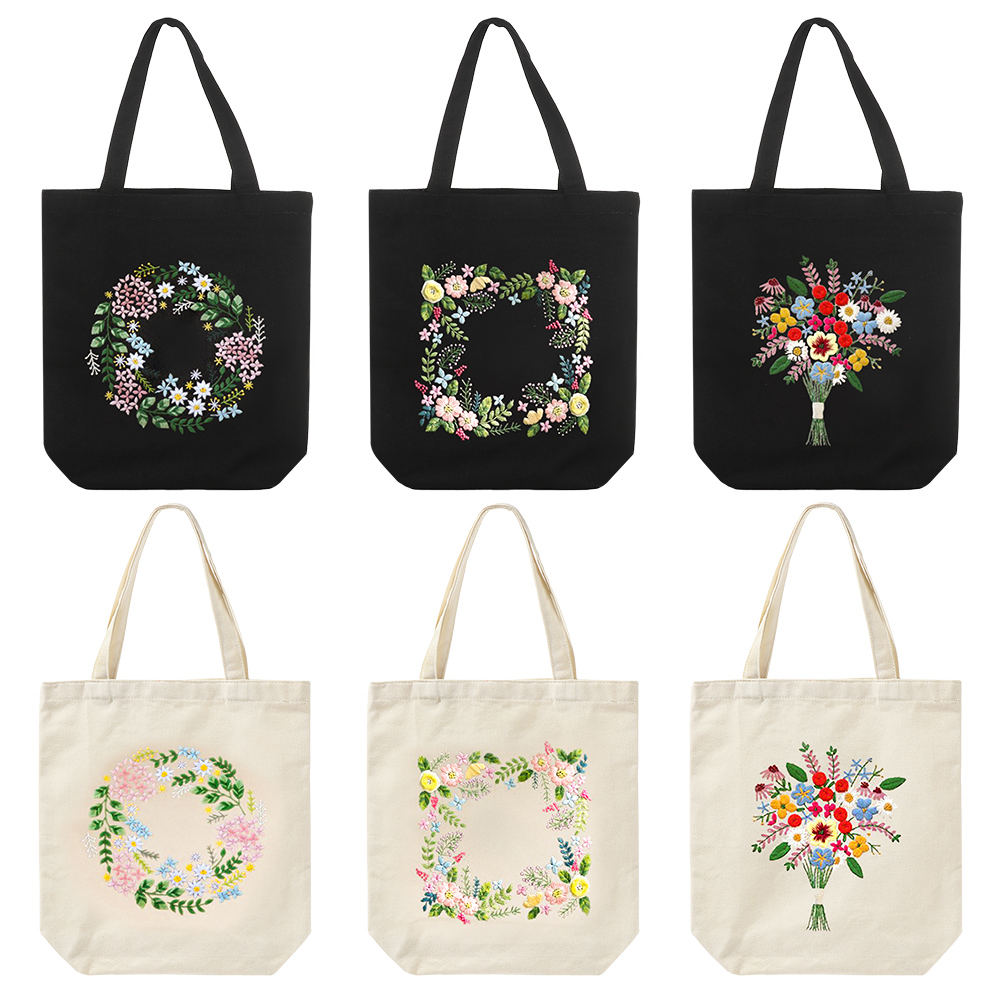 Embroidery Pashmina - 1Set DIY Embroidery Kit with Flower