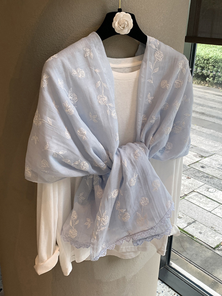 Embroidery Roses - Women Sweet Solid Rose Embroidery Silk