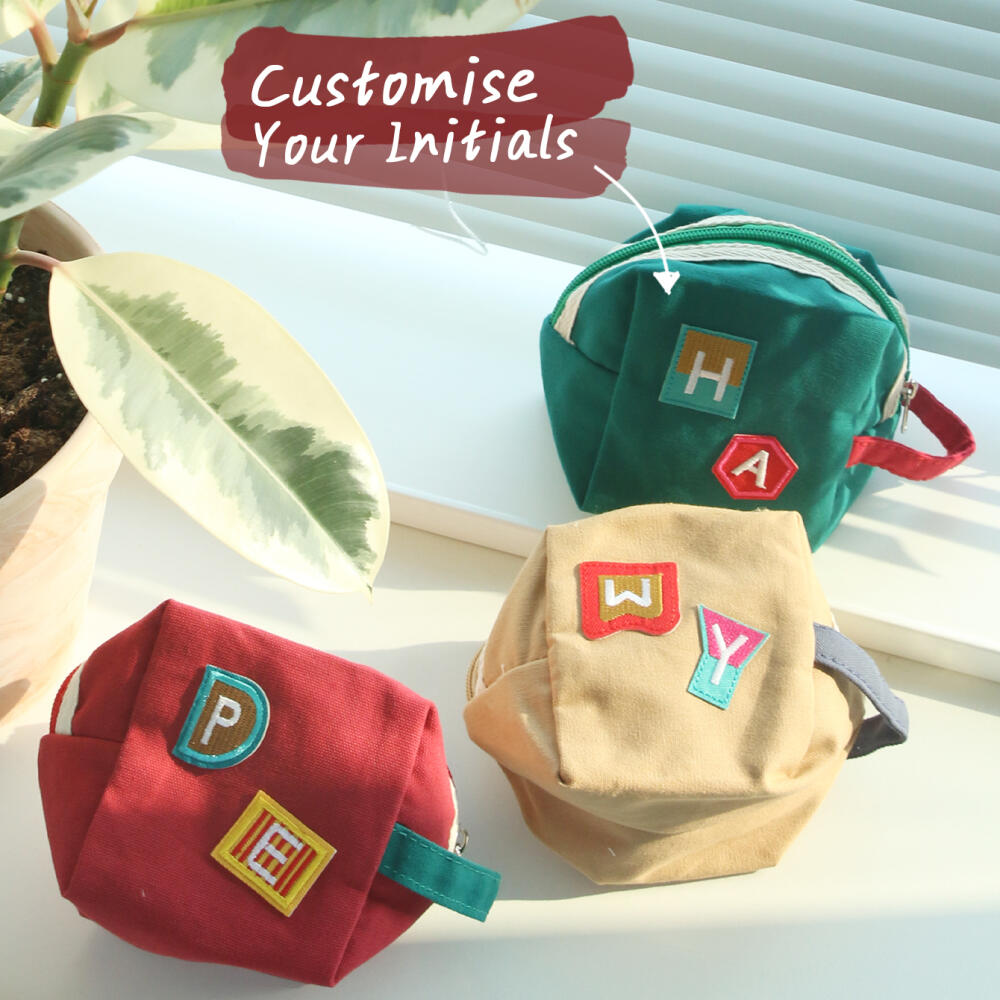 Embroidery Initials - Custom Initial Embroidered Mini Pouch Personalized
