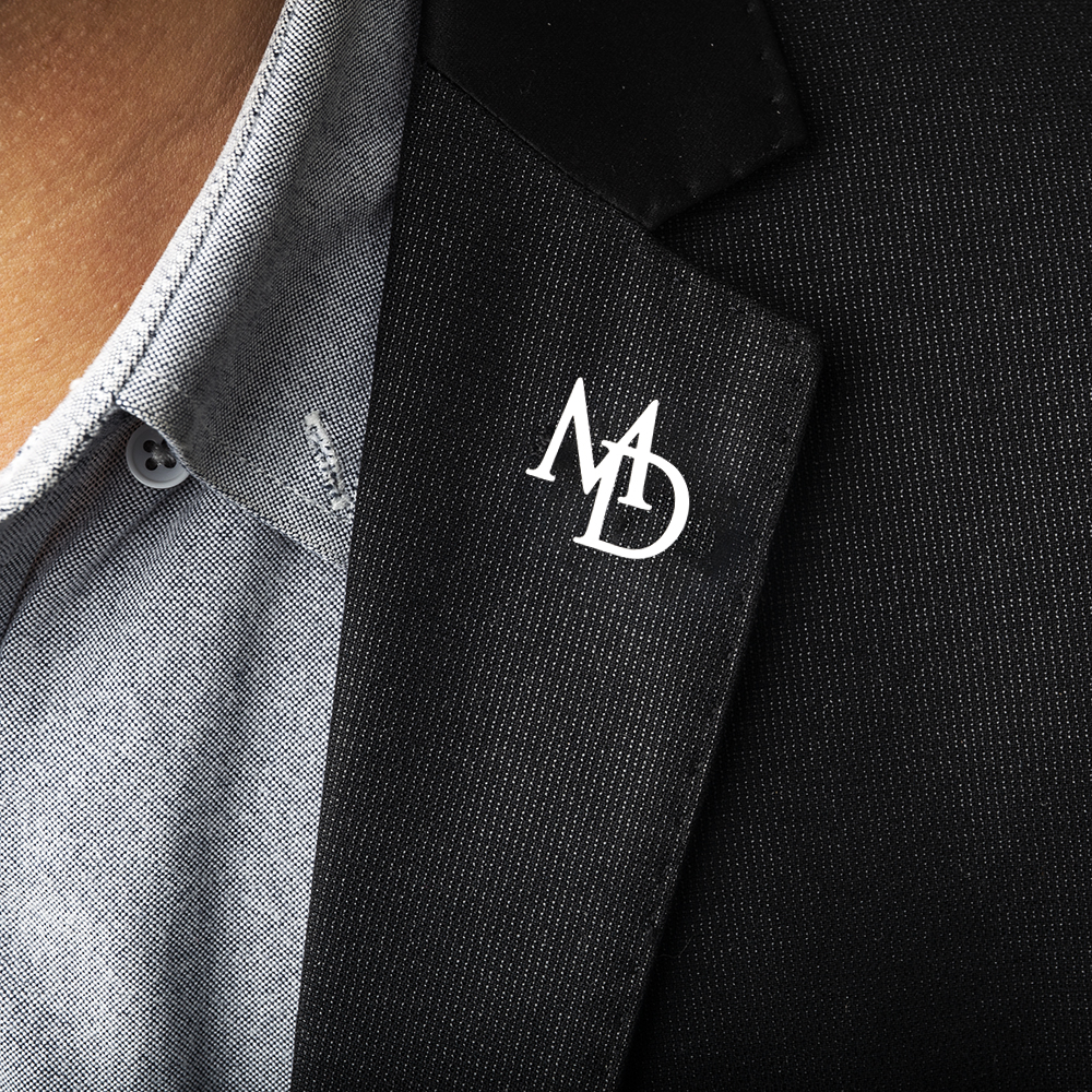 Embroidery Initials - Tangula Custom Initials Brooch For Groom