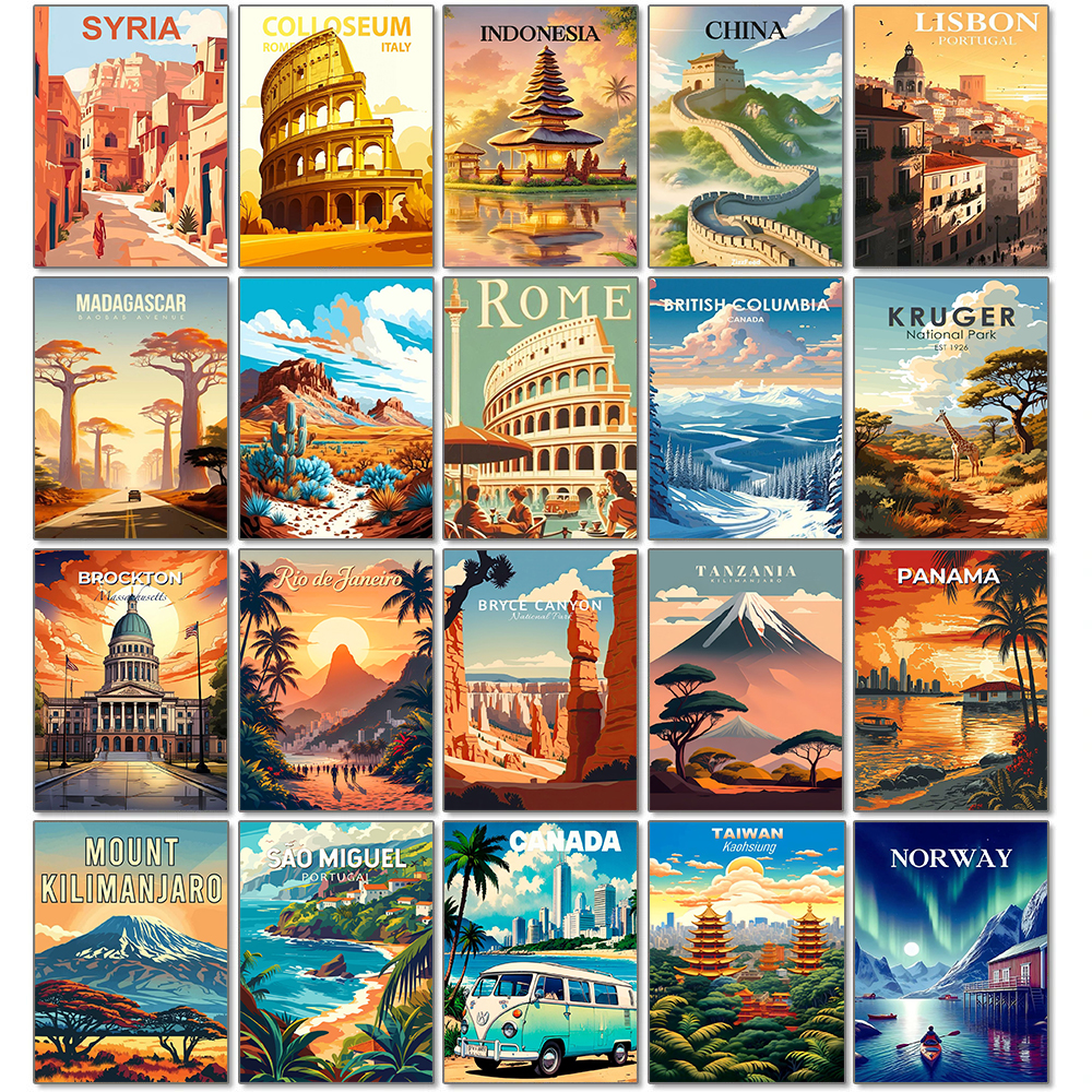 Embroidery In Indonesia - World Landscape Diamond Painting Kit Rome