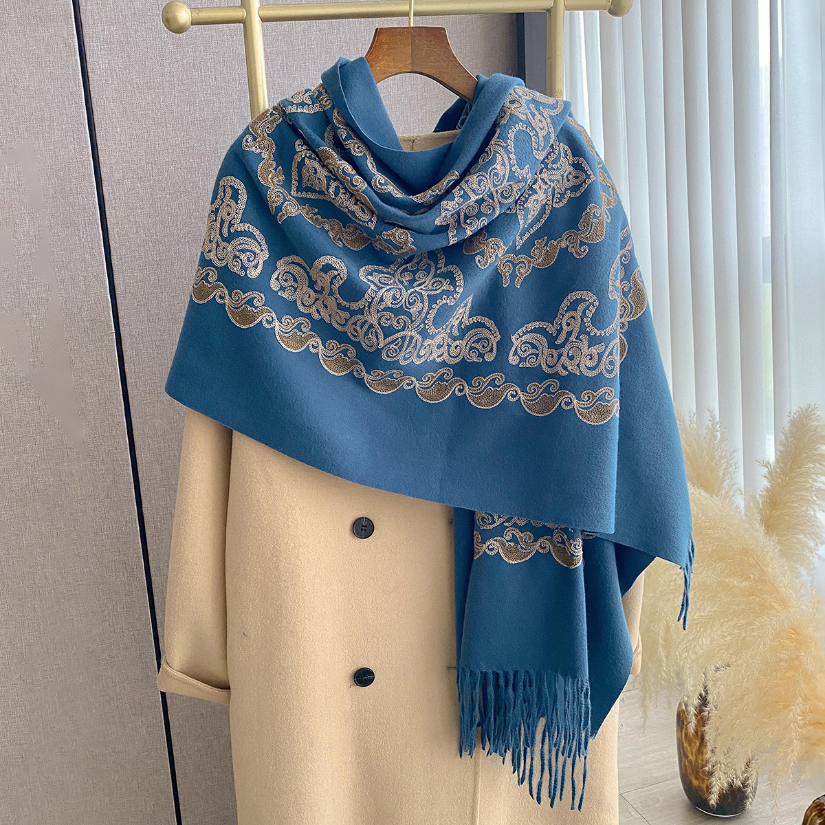 Embroidery Pashmina - Luxury High Quality Embroidery Scarf Elegant