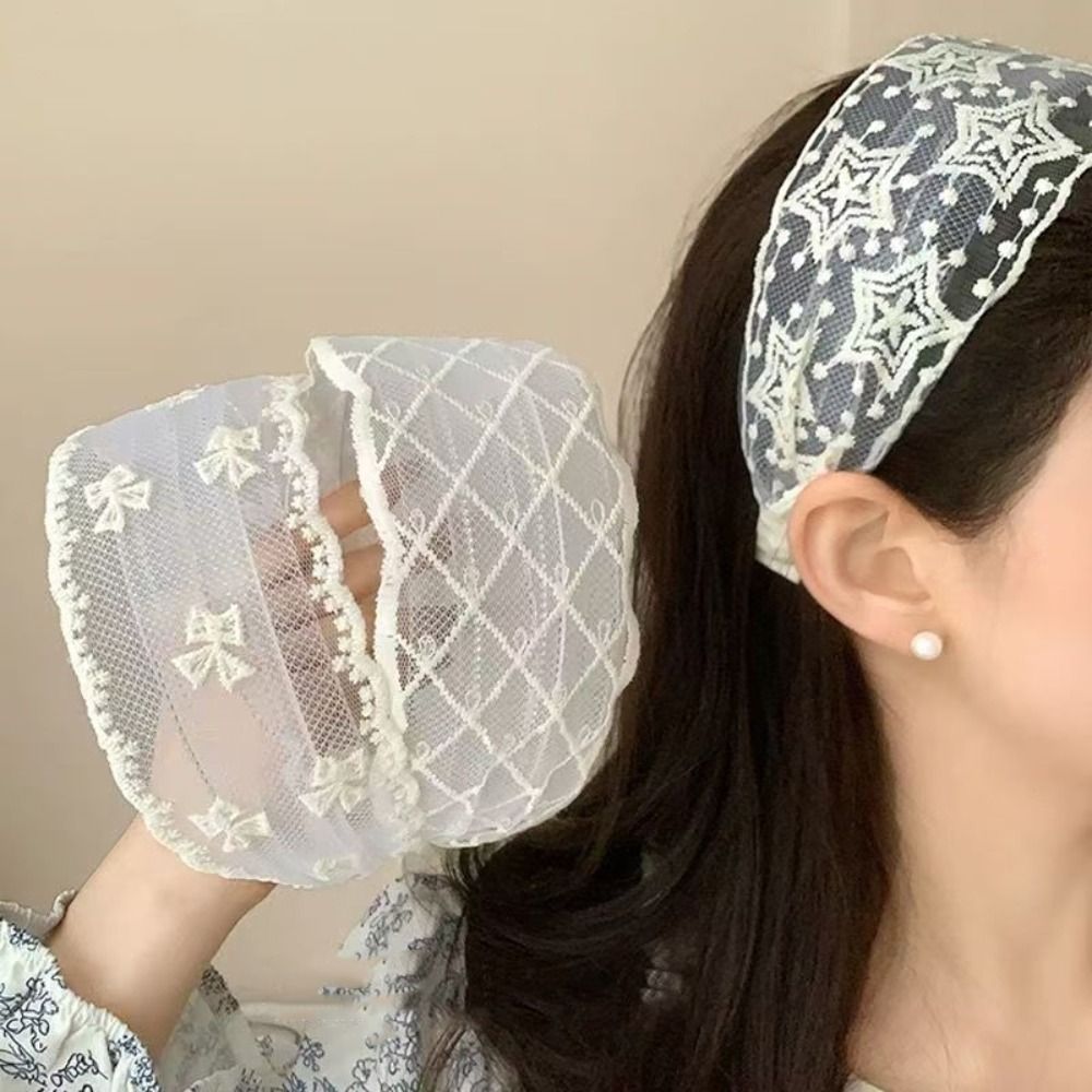 Embroidery Ring - Temperament Korean Style Embroidery Lace Headband
