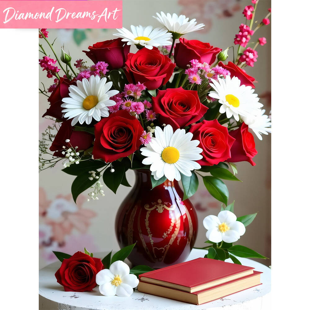 Embroidery Roses - 5D DIY Diamond Embroidery Rose Mosaic