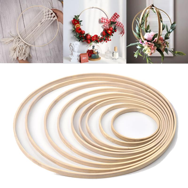 Embroidery Ring - 1/5Pcs 8-33cm Wooden DIY Handmade Catcher