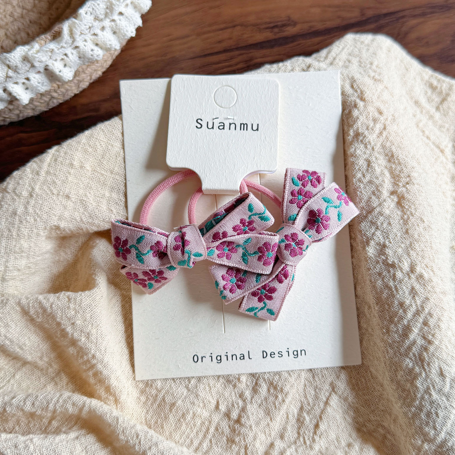 2pc Pink Embroidery Bow Baby H – обзор и цена Embroidery Organza