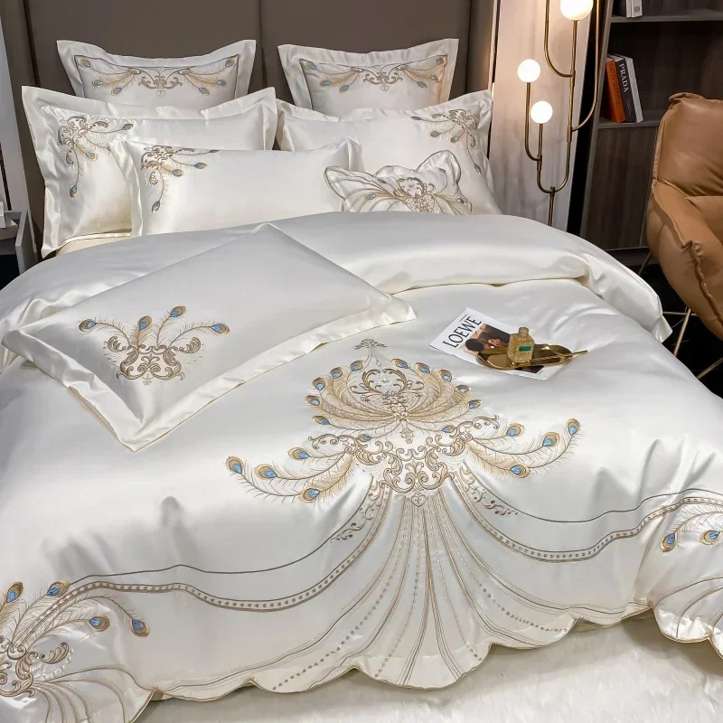 Luxury Gold Feather Embroidery – обзор и цена Embroidery Quilt Cover