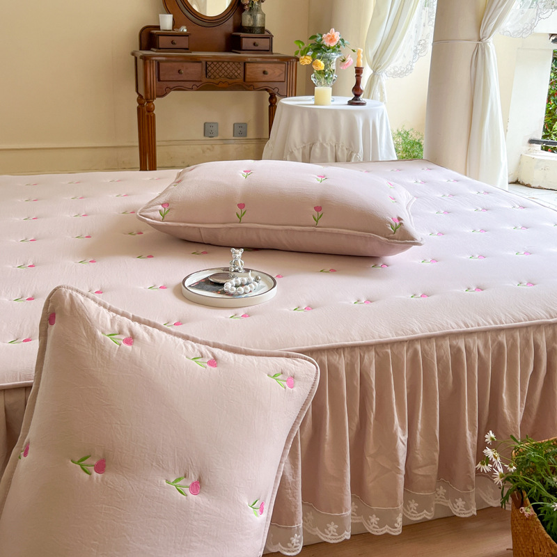 Thicken Quilted Cotton Bed Ski – обзор и цена Embroidery Quilt Cover