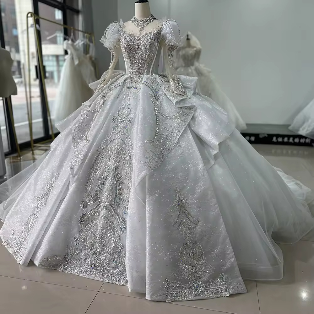 Hochzeitskleid Damen Long Slee – обзор и цена Embroidery Organza