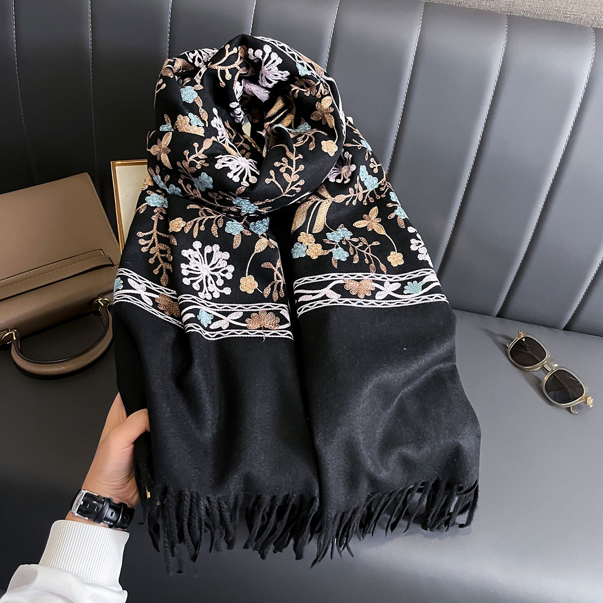 New Winter Warm Cashmere Scarf – обзор и цена Embroidery Pashmina
