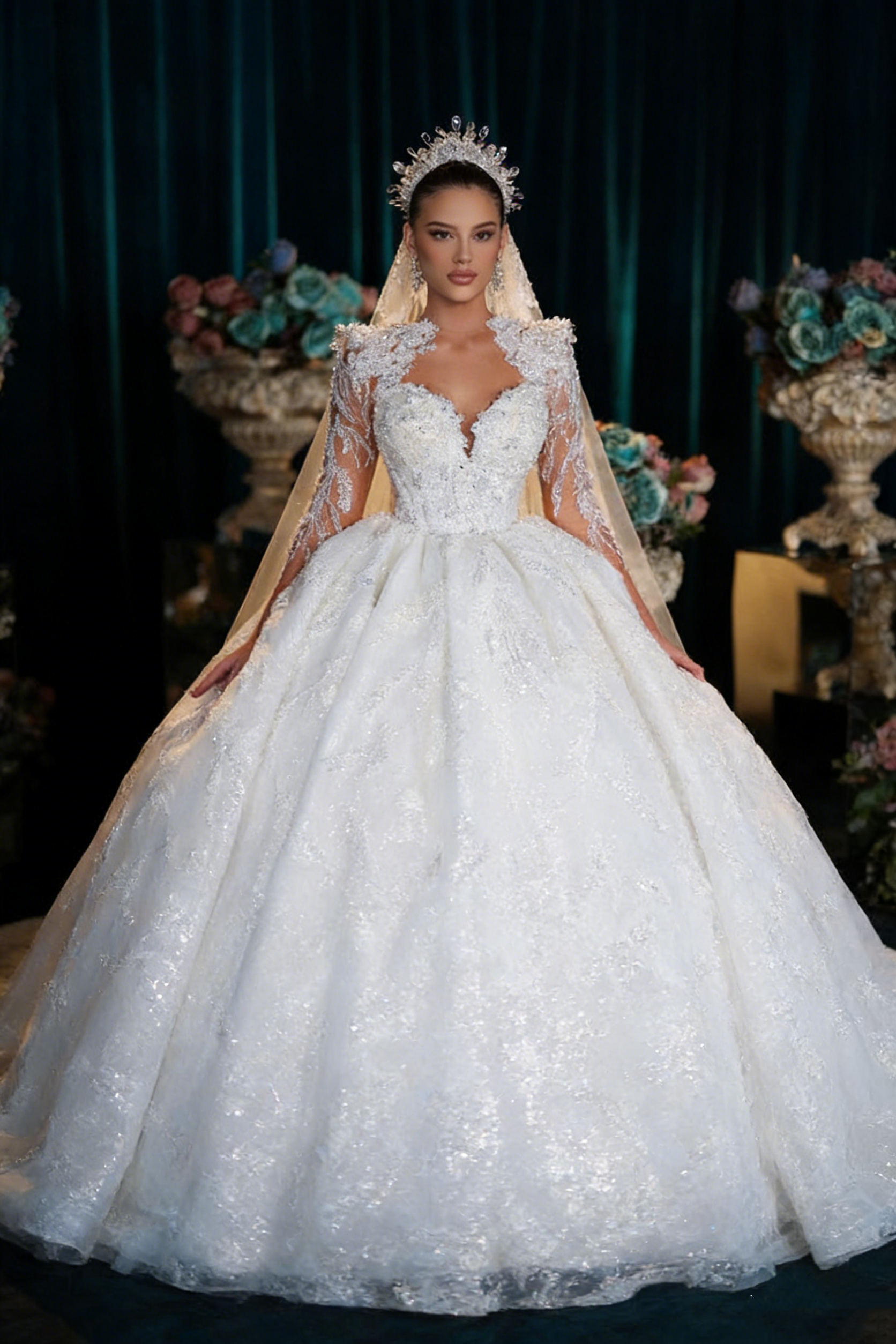 Custom White Elegant Princess  – обзор и цена Embroidery Organza