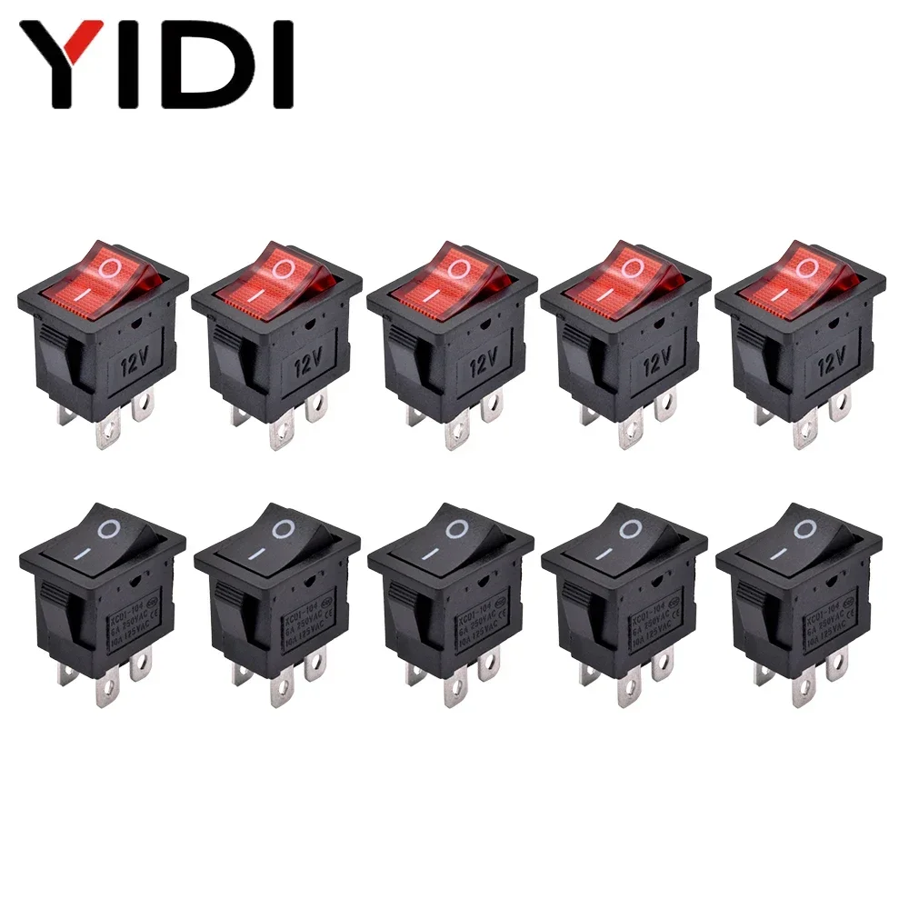 5/10pcs KCD1-104 Power Rocker  – обзор и цена Embroidery Red
