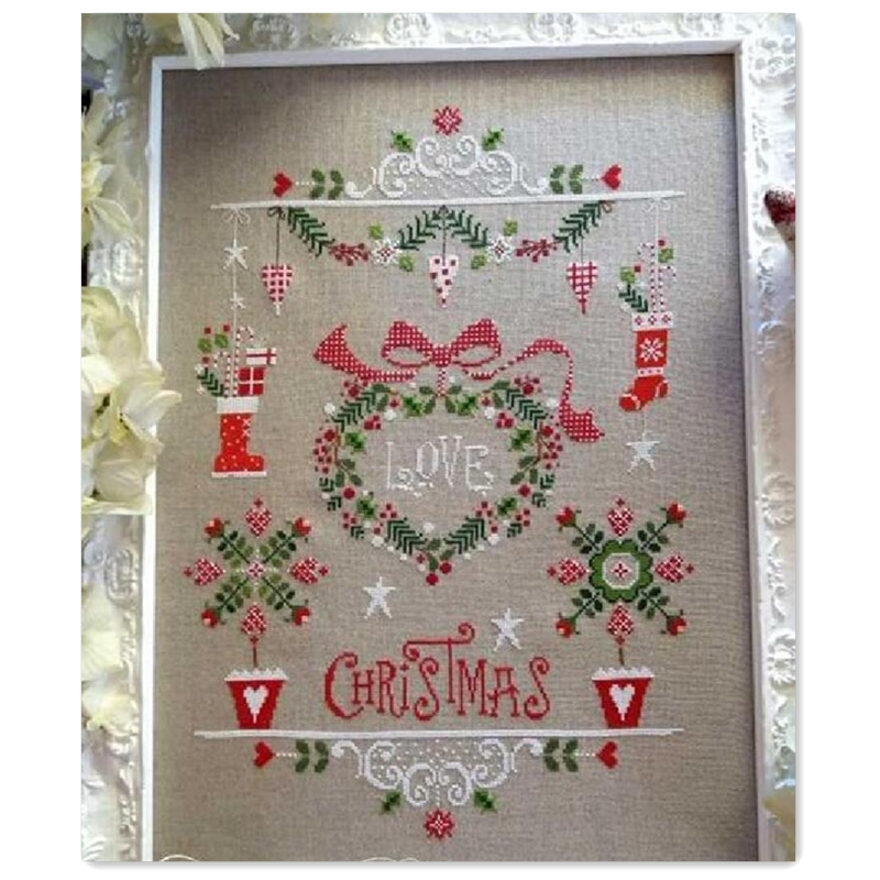 I love Christmas cross stitch  – обзор и цена Embroidery Design Love