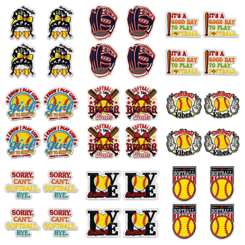 10PCS Softball Themed Iron On  – обзор и цена Embroidery Quote