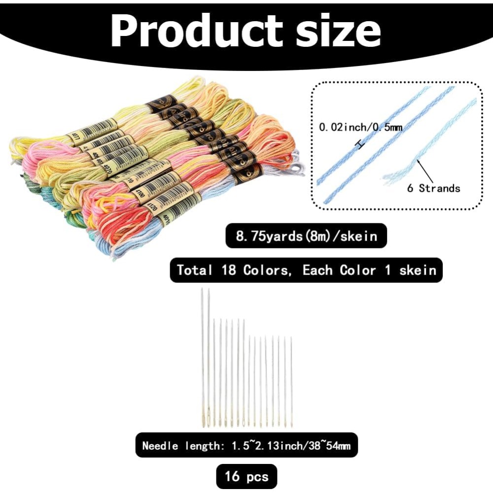 18 Skeins 6-Ply Polyester Embr – обзор и цена Embroidery Floss