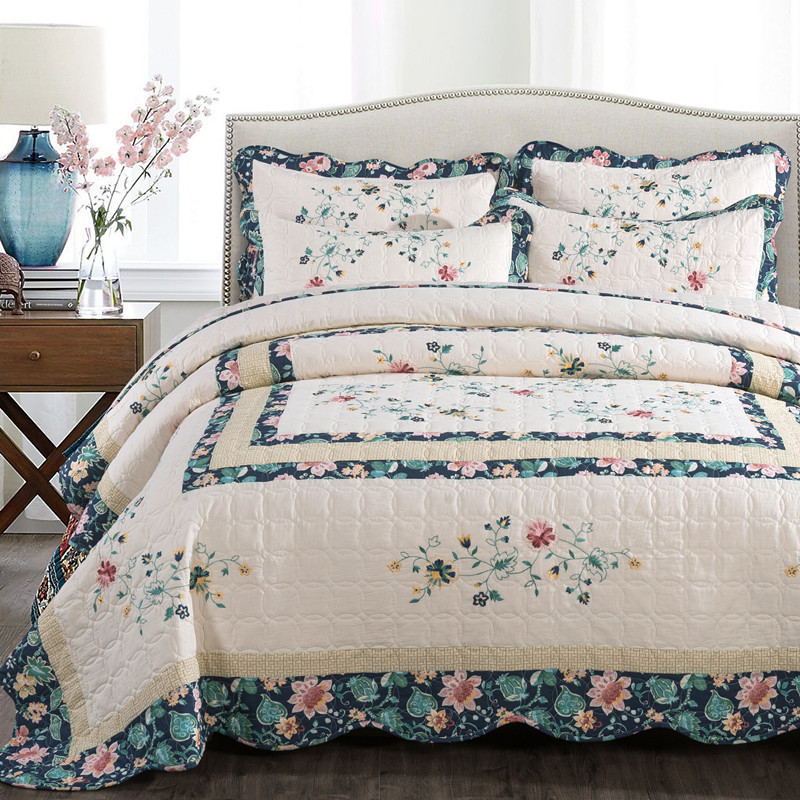 Floral Cotton Quilt Set, Quilt – обзор и цена Embroidery Quilt Cover