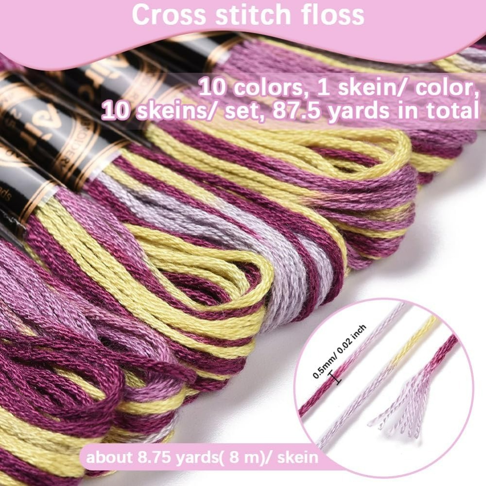 6 Strands Purple Variegated Em – обзор и цена Embroidery Bracelet