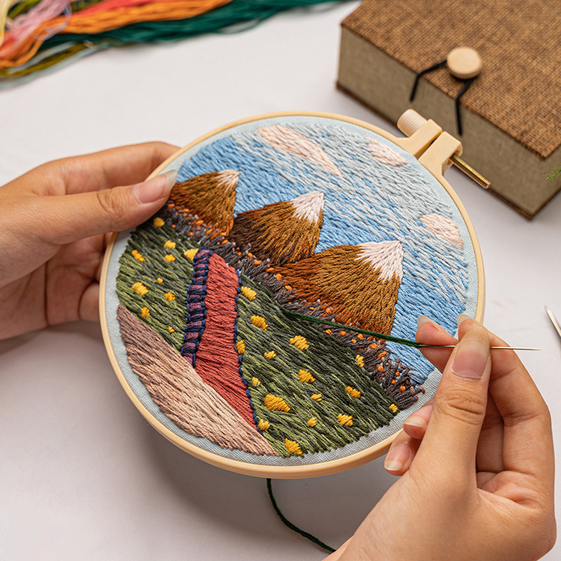 DIY Landscape Embroidery Set N – обзор и цена Embroidery Pashmina
