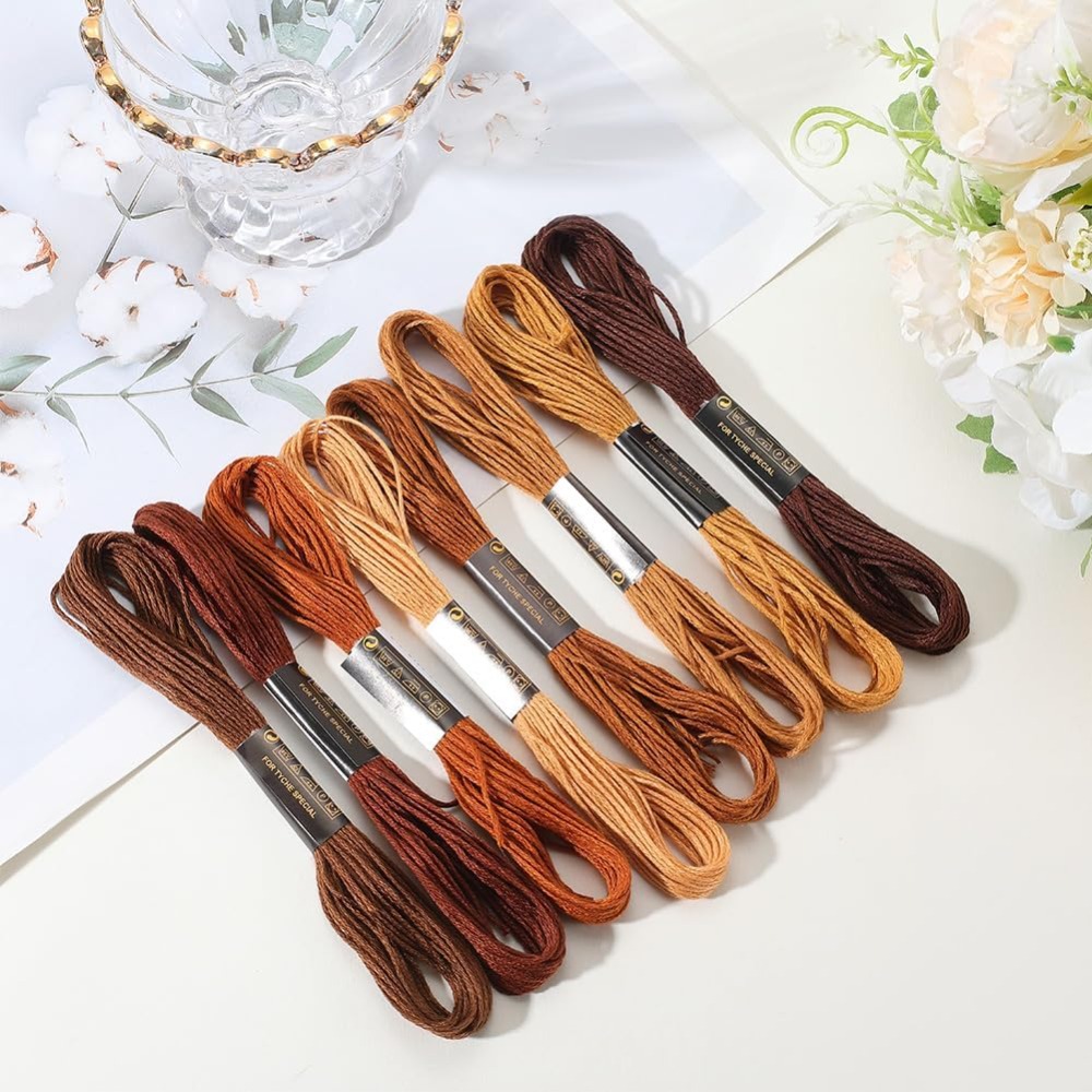 8 Skeins 6 Strands Brown Embro – обзор и цена Embroidery Bracelet