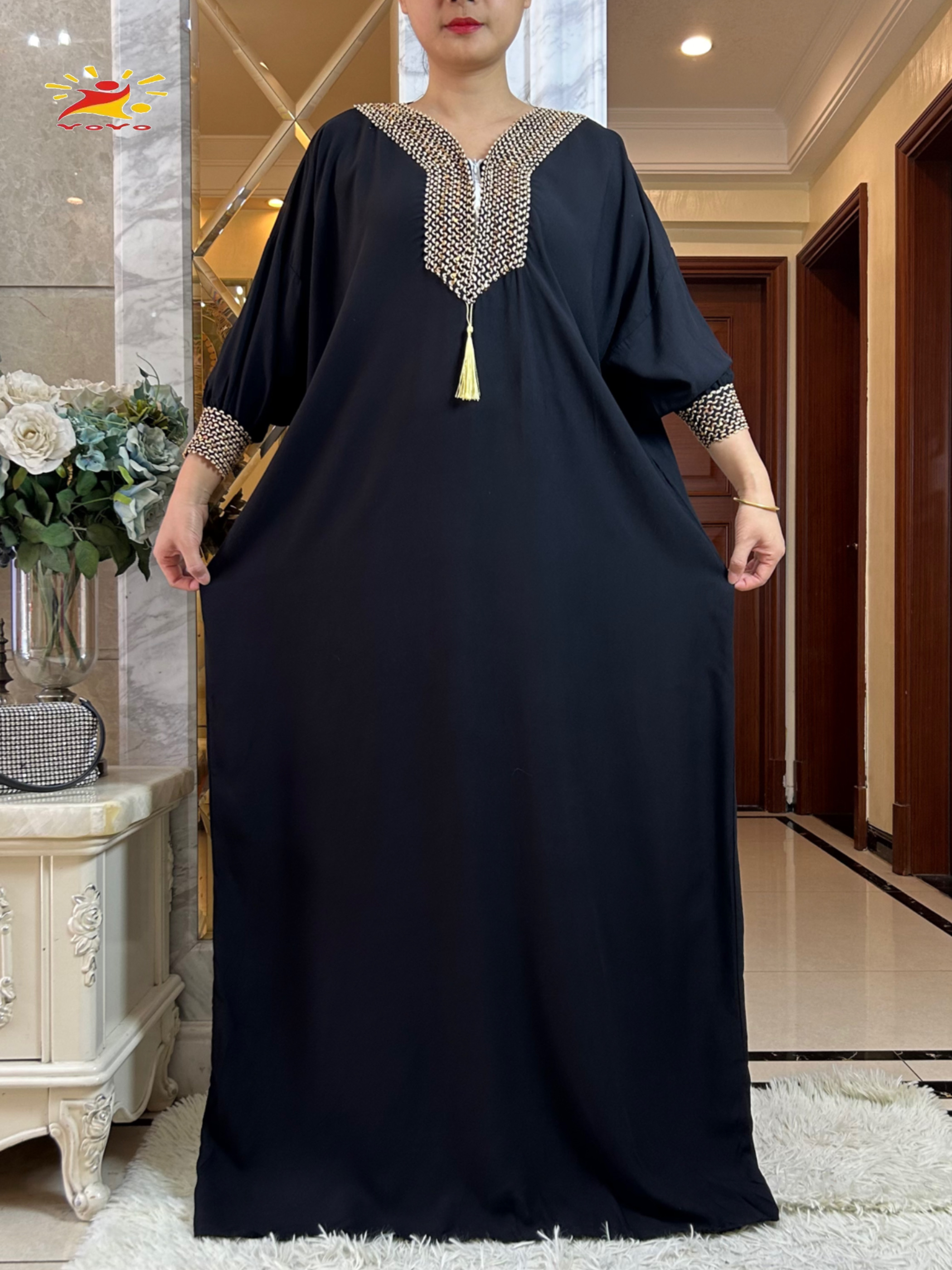 2025New Muslim Women Long Slee – обзор и цена Embroidery Pashmina