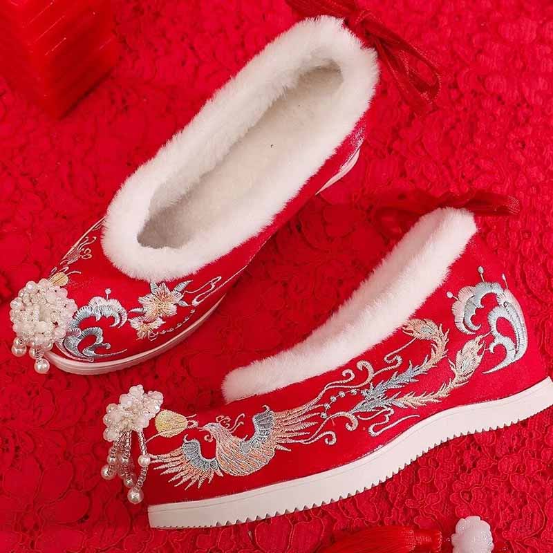 Winter Hanfu Shoes Women Chine – обзор и цена Embroidery Red