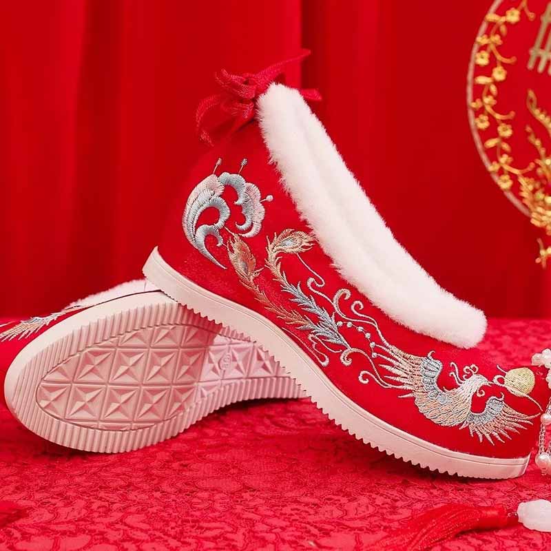 Winter Hanfu Shoes Women Chine – обзор и цена Embroidery Red