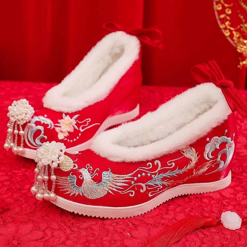 Winter Hanfu Shoes Women Chine – обзор и цена Embroidery Red