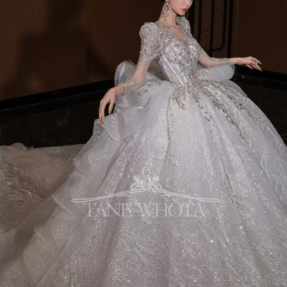 Luxury V Neck Wedding Dress Lo – обзор и цена Embroidery Organza