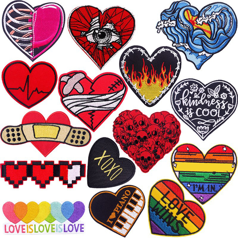 Designer Punk Love Heart Iron- – обзор и цена Embroidery Design Love