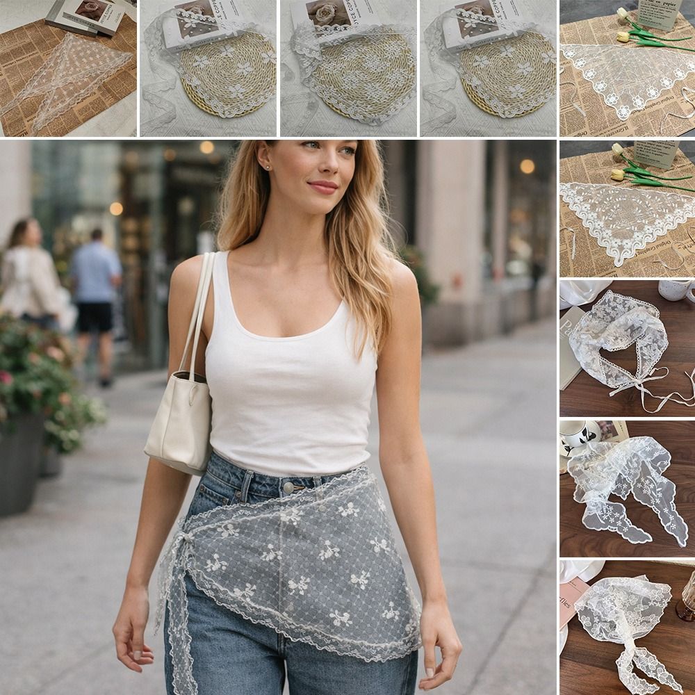 Embroidered Lace Triangle Head – обзор и цена Embroidery Pashmina