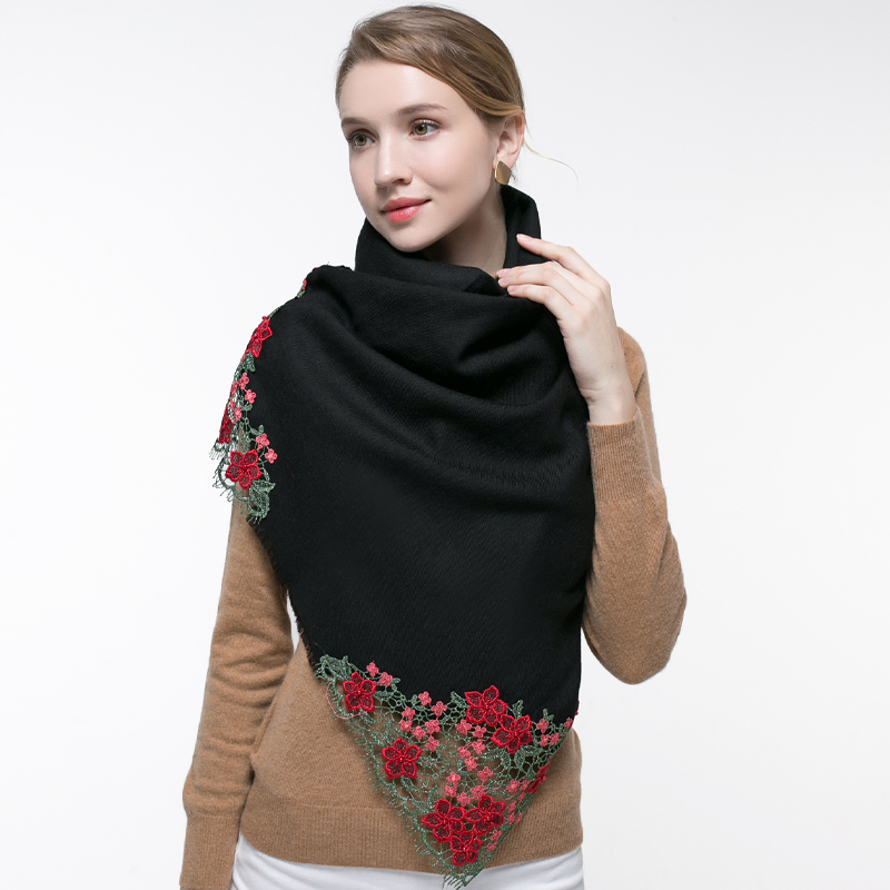 100% Real Wool Pink Scarf Wome – обзор и цена Embroidery Pashmina