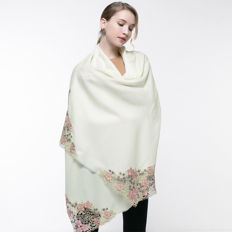 100% Real Wool Pink Scarf Wome – обзор и цена Embroidery Pashmina
