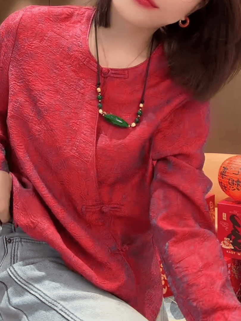 Red Floral Embroidery Long Sle – обзор и цена Embroidery Red
