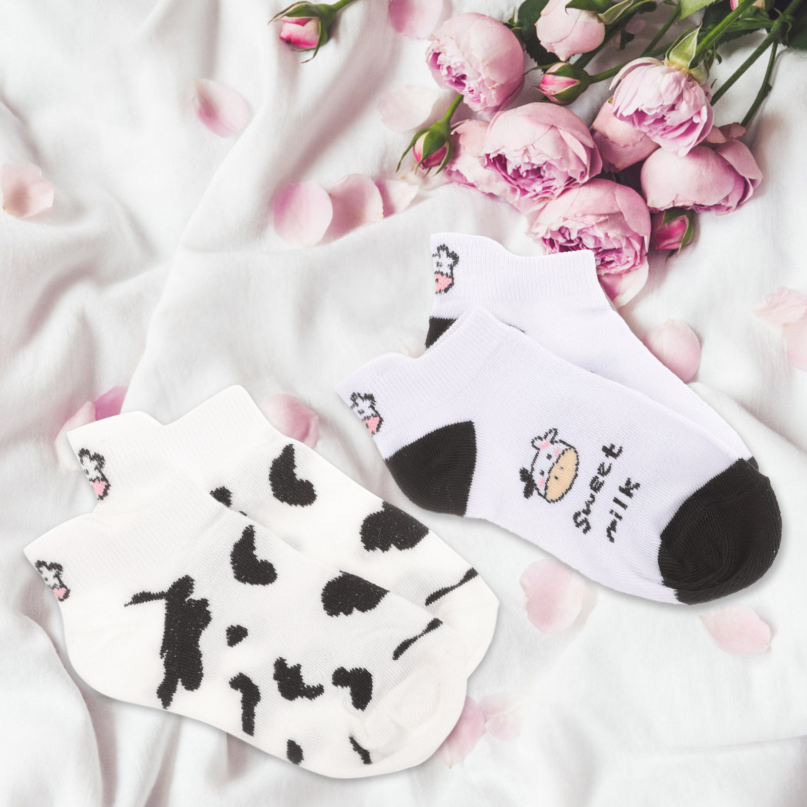 4Pairs Lovely Cow Pattern Ankl – обзор и цена Embroidery Design Love
