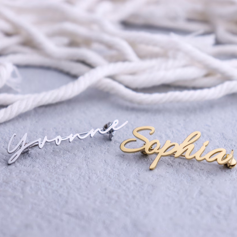 Personalized name brooch custo – обзор и цена Embroidery Initials