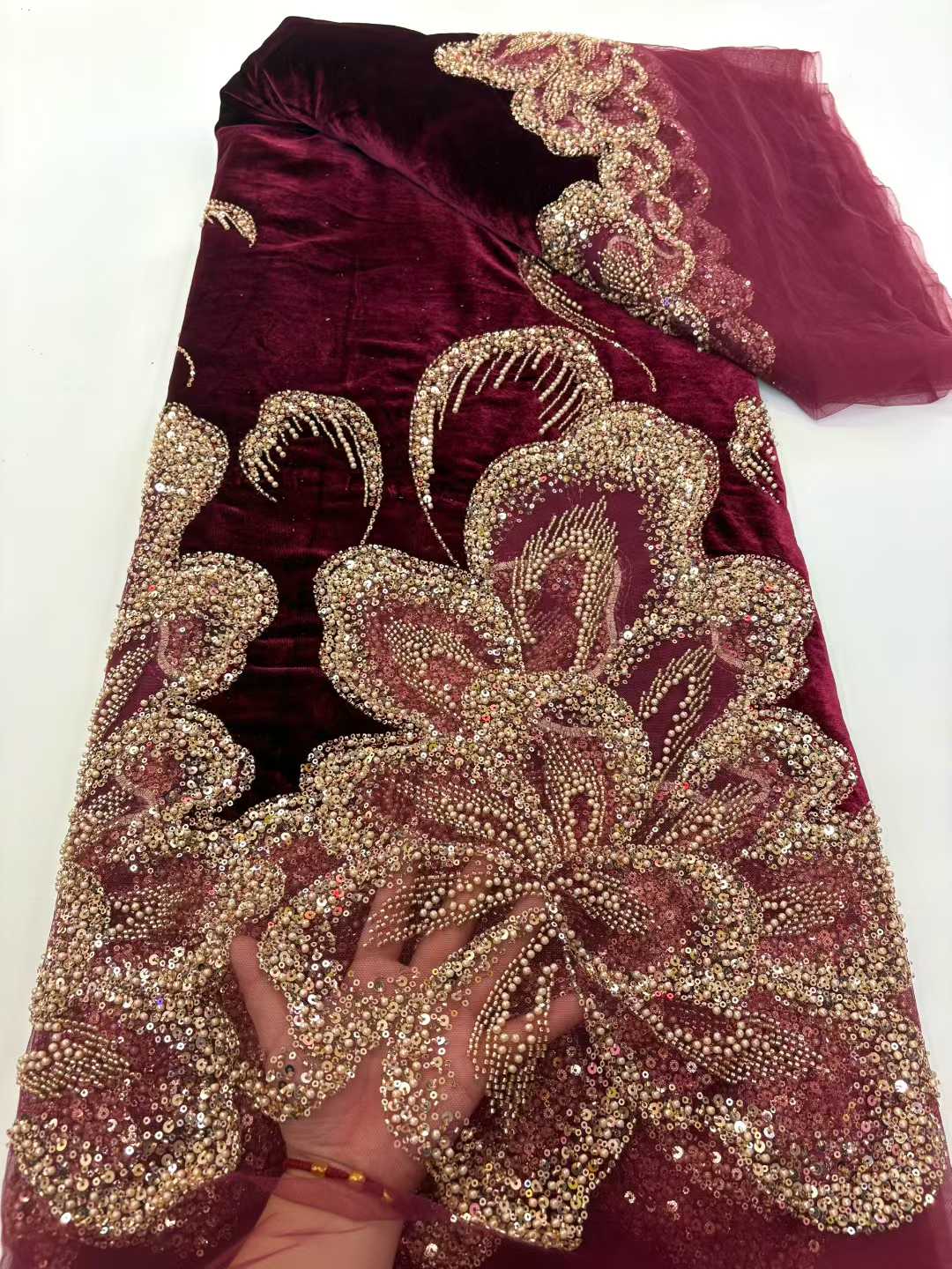 African Velvet Beaded Heavy La – обзор и цена Velvet Fabric Embroidery