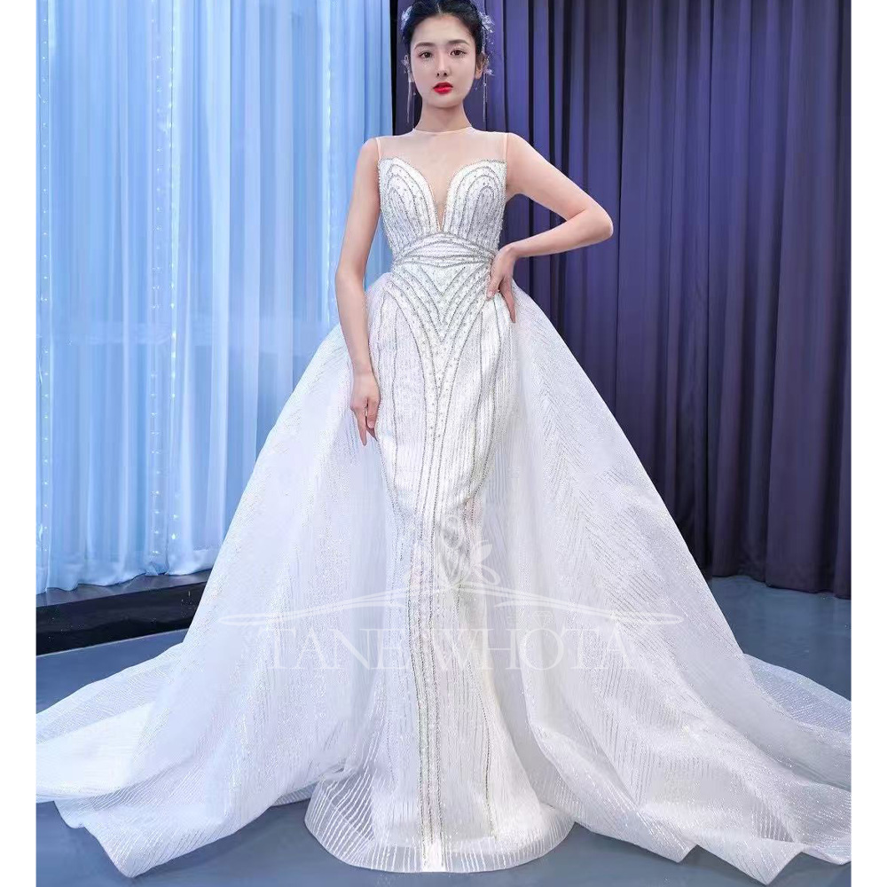 Sexy Mermaid Fit Wedding Dress – обзор и цена Embroidery Organza