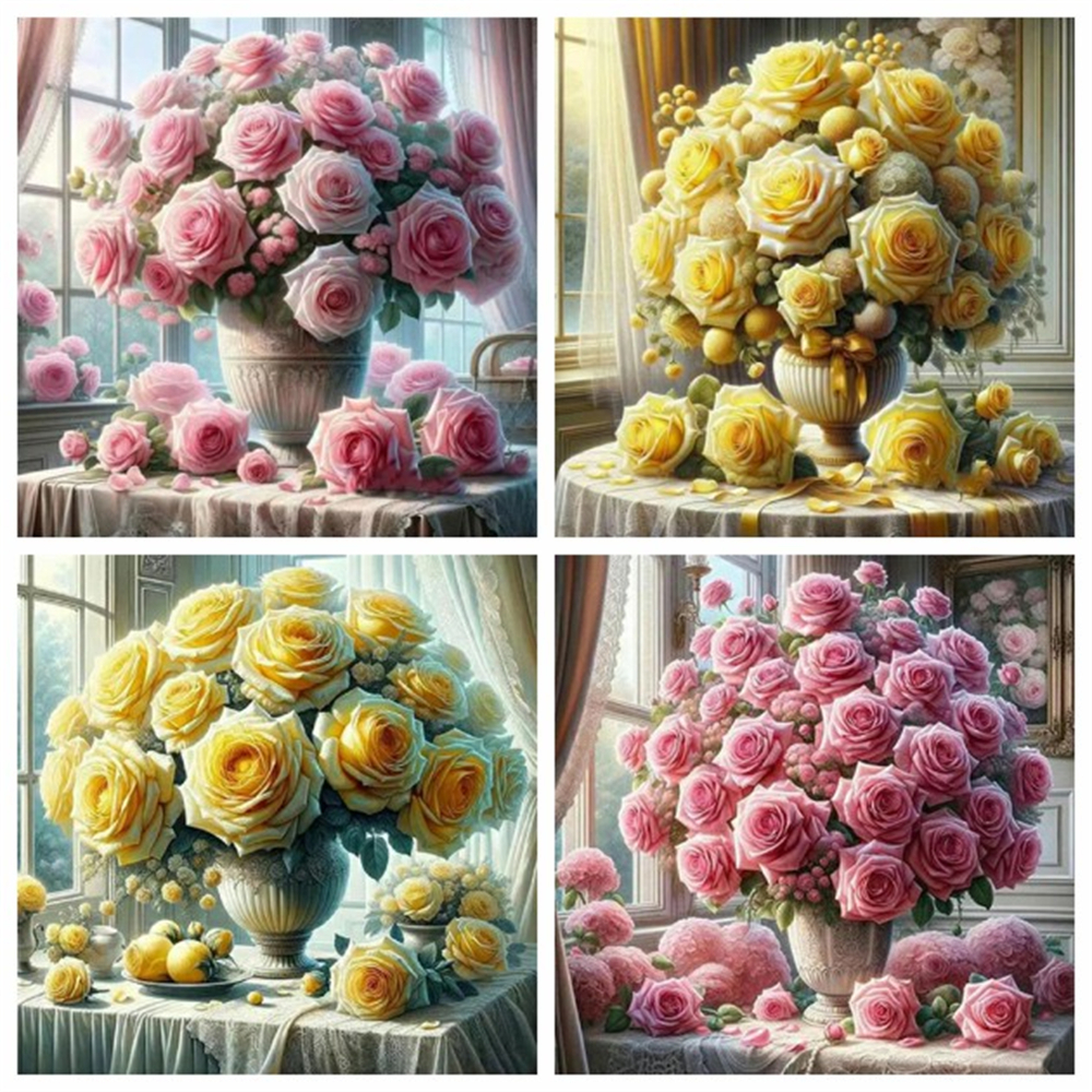 1PC frameless  5D Diy Diamond  – обзор и цена Embroidery Roses