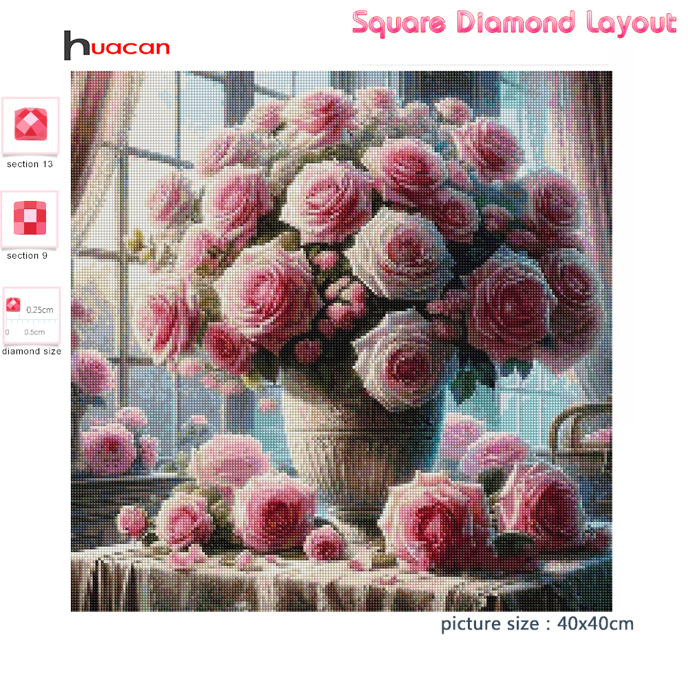 1PC frameless  5D Diy Diamond  – обзор и цена Embroidery Roses