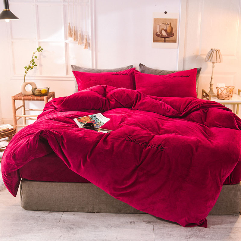 Coral Fleece Duvet Cover Winte – обзор и цена Embroidery Quilt Cover
