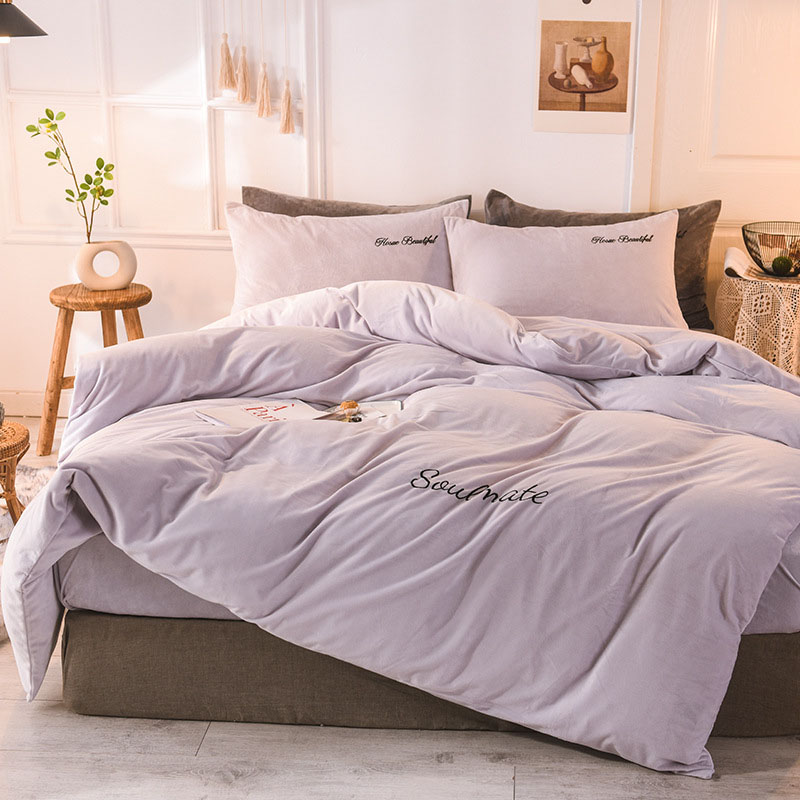 Coral Fleece Duvet Cover Winte – обзор и цена Embroidery Quilt Cover