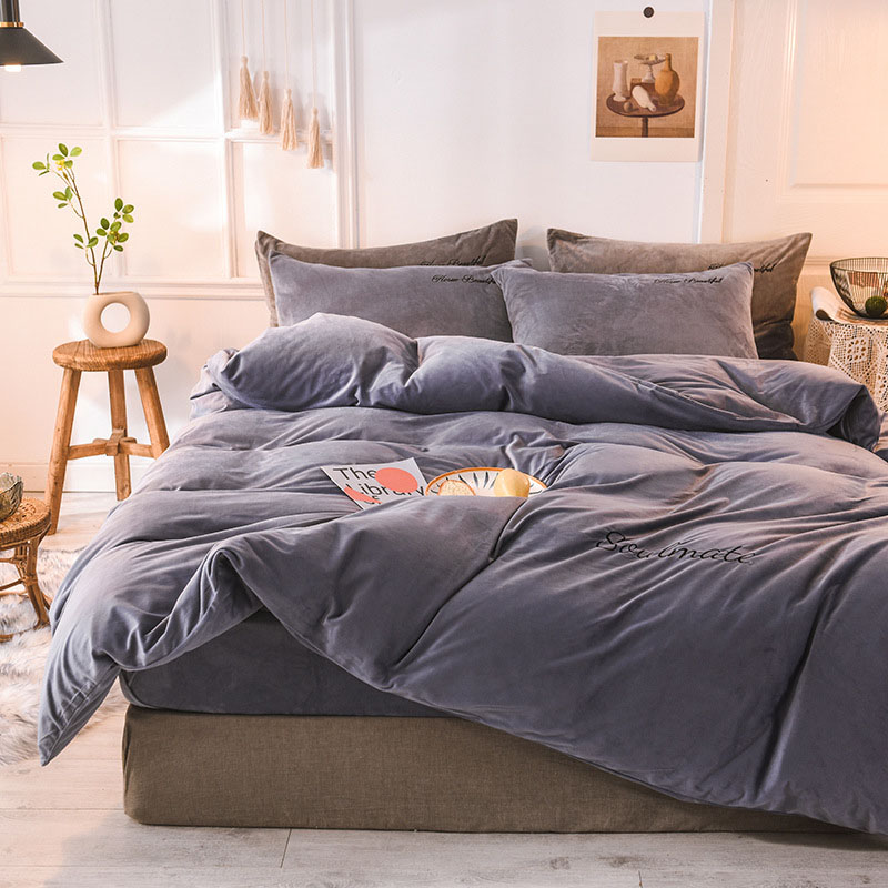 Coral Fleece Duvet Cover Winte – обзор и цена Embroidery Quilt Cover