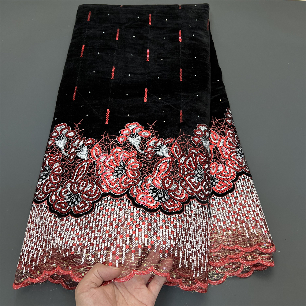 African Nigerian Tulle Lace Fa – обзор и цена Velvet Fabric Embroidery