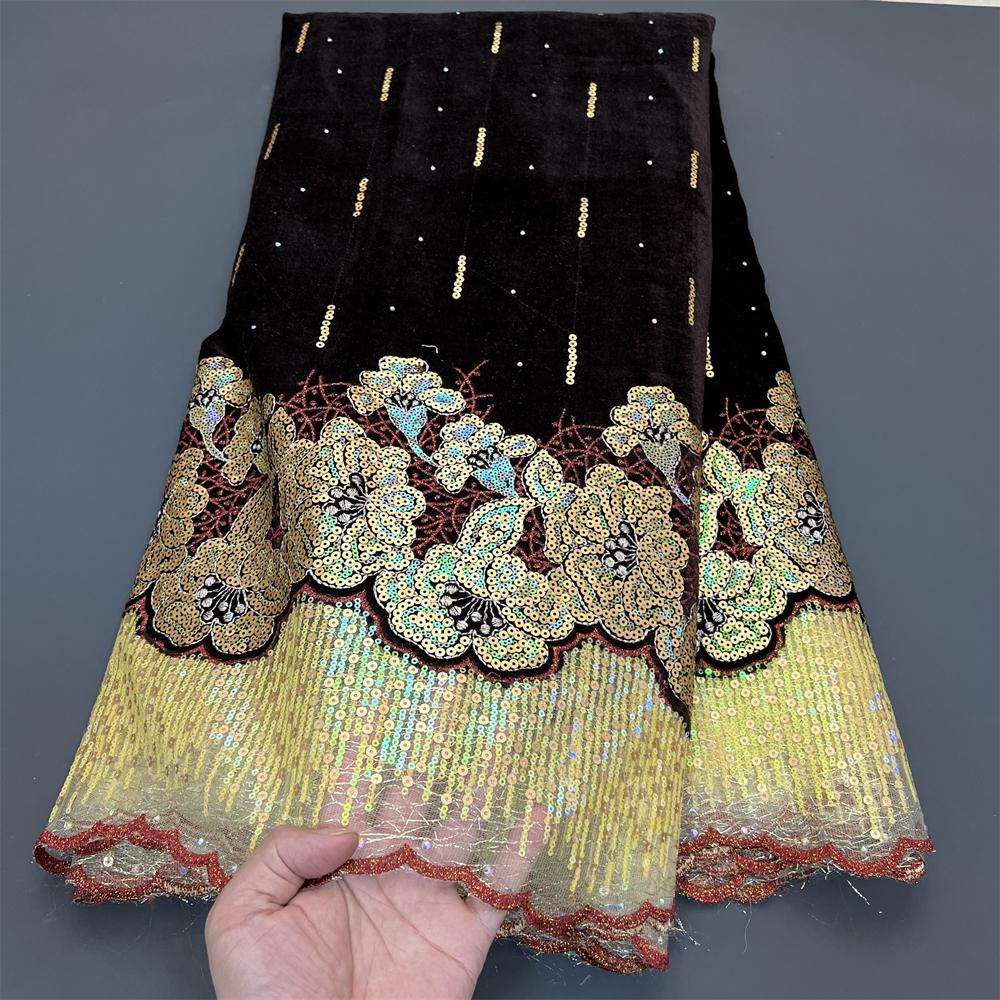 African Nigerian Tulle Lace Fa – обзор и цена Velvet Fabric Embroidery